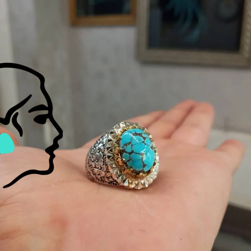 انگشتر مردانه فیروزه کد 105 گالری جواهرات