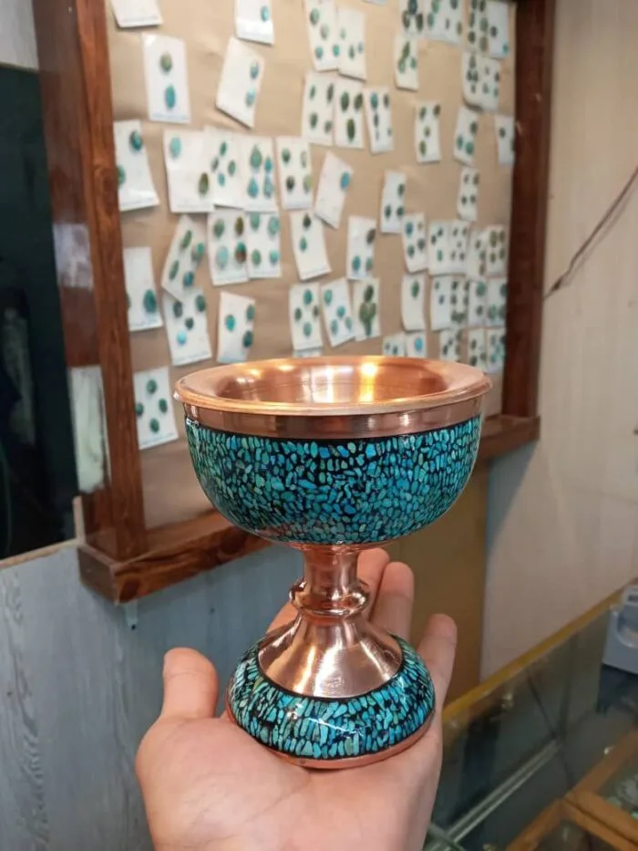 ظرف مسی فیروزه کوب نیشابور کد 114 - Image 2