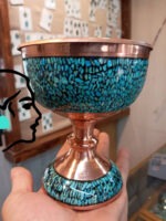 ظرف مسی فیروزه کوب نیشابور کد 114