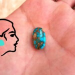 فیروزه بیضی شکل رگه طلایی نیشابوری اصل کد 130