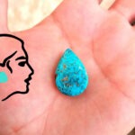نگین فیروزه آبی پر رنگ و محک نیشابوری مدل اشکی کد 124