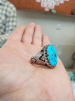 شاه انگشتر مردانه نقره فیروزه اصل نیشابوری کد 132 - Image 2