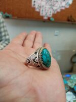 شاه انگشتر مردانه نقره فیروزه اصل نیشابوری کد 133 - Image 2