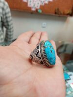 شاه انگشتر مردانه نقره فیروزه اصل نیشابوری کد 134 - Image 2