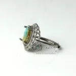 انگشتر نقره زنانه با نگین فیروزه کد 902 - Image 4