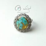 انگشتر نقره زنانه با نگین فیروزه کد 902 - Image 2