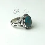 انگشتر نقره مردانه فیروزه نیشابور کد 908 - Image 4