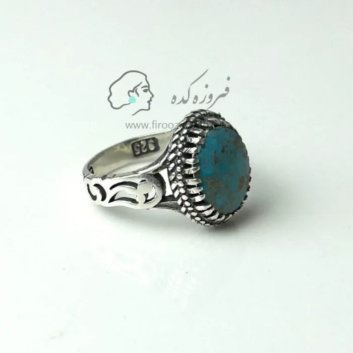 انگشتر نقره مردانه فیروزه نیشابور کد 908 - Image 4