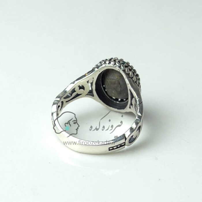انگشتر نقره مردانه فیروزه نیشابور کد 908 - Image 7
