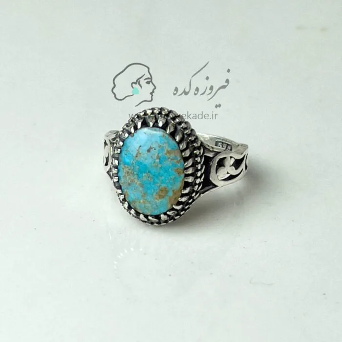انگشتر نقره مردانه فیروزه نیشابور کد 908 - Image 8