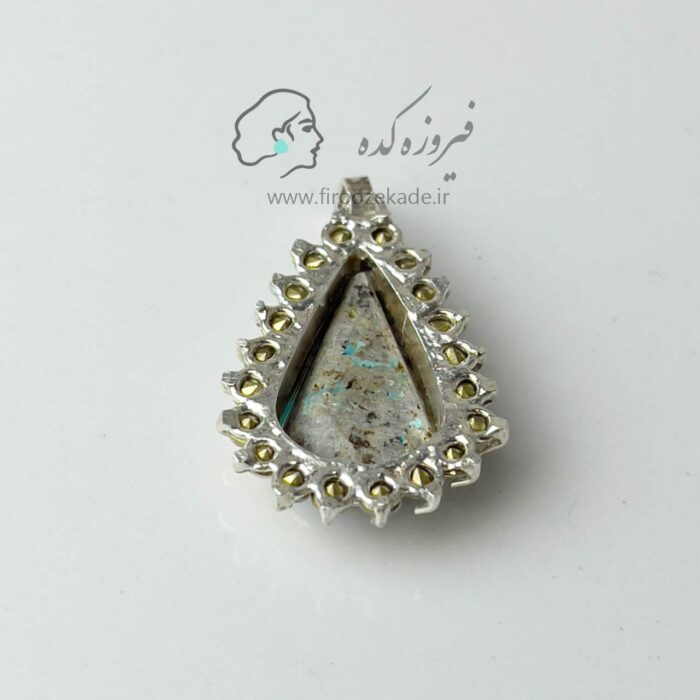 مدال جواهری نقره زنانه فیروزه نیشابوری کد 910 - Image 2