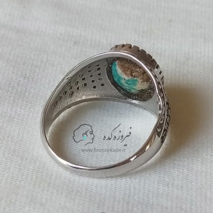انگشتر مردانه فیروزه رکاب نقره کد 922