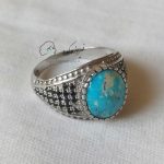 انگشتر مردانه فیروزه نیشابور رکاب نقره کد 922