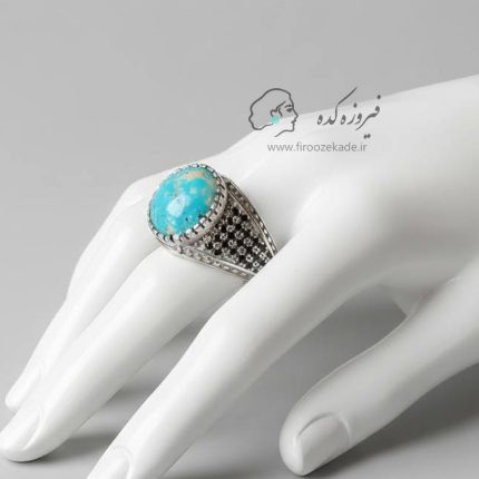 انگشتر مردانه فیروزه نیشابور نقره کد 922