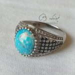 انگشتر نقره مردانه فیروزه کد 922