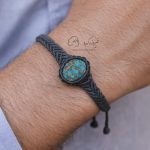 دستبند فیروزه نیشابور بافت مکرومه کد 303