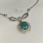 گردنبند نقره زنانه با نگین فیروزه نیشابور