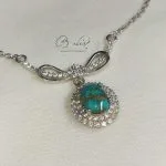 گردنبند نقره زنانه با نگین فیروزه نیشابور