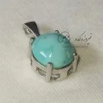 گردنی زنانه نقره با نگین فیروزه نیشابور کد 920