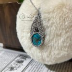 گردنبند زنانه فیروزه طرح مکرومه کد 304 - Image 4