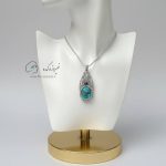گردنبند زنانه فیروزه طرح مکرومه کد 304 - Image 2