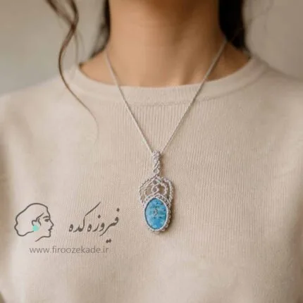 گردنبند فیروزه نخی زنانه
