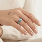 انگشتر نقره با نگین فیروزه زنانه