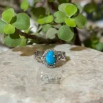 انگشتر فیروزه زنانه با رکاب نقره کد 957