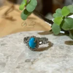 انگشتر فیروزه زنانه با رکاب نقره کد 957