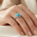انگشتر فیروزه زنانه با رکاب نقره کد 957
