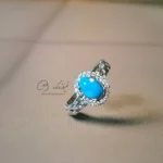 انگشتر فیروزه زنانه با رکاب نقره کد 957