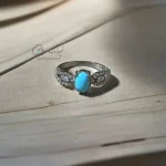 انگشتر فیروزه زنانه با رکاب نقره کد 955