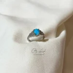انگشتر زنانه فیروزه نیشابور رکاب نقره کد 959