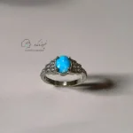 انگشتر زنانه فیروزه نیشابور رکاب نقره کد 959