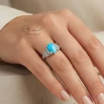 انگشتر زنانه فیروزه نیشابور رکاب نقره کد 959
