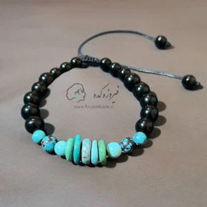 دستبند مهره فیروزه و حدید کد 962