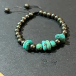 دستبند مهره فیروزه و حدید کد 963